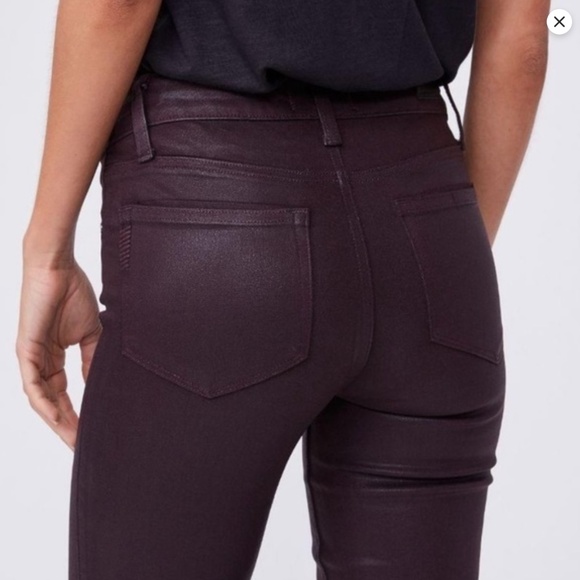 PAIGE Verdugo Ultra Skinny Jeans in Wine Luxe Coating - Picture 3 of 8